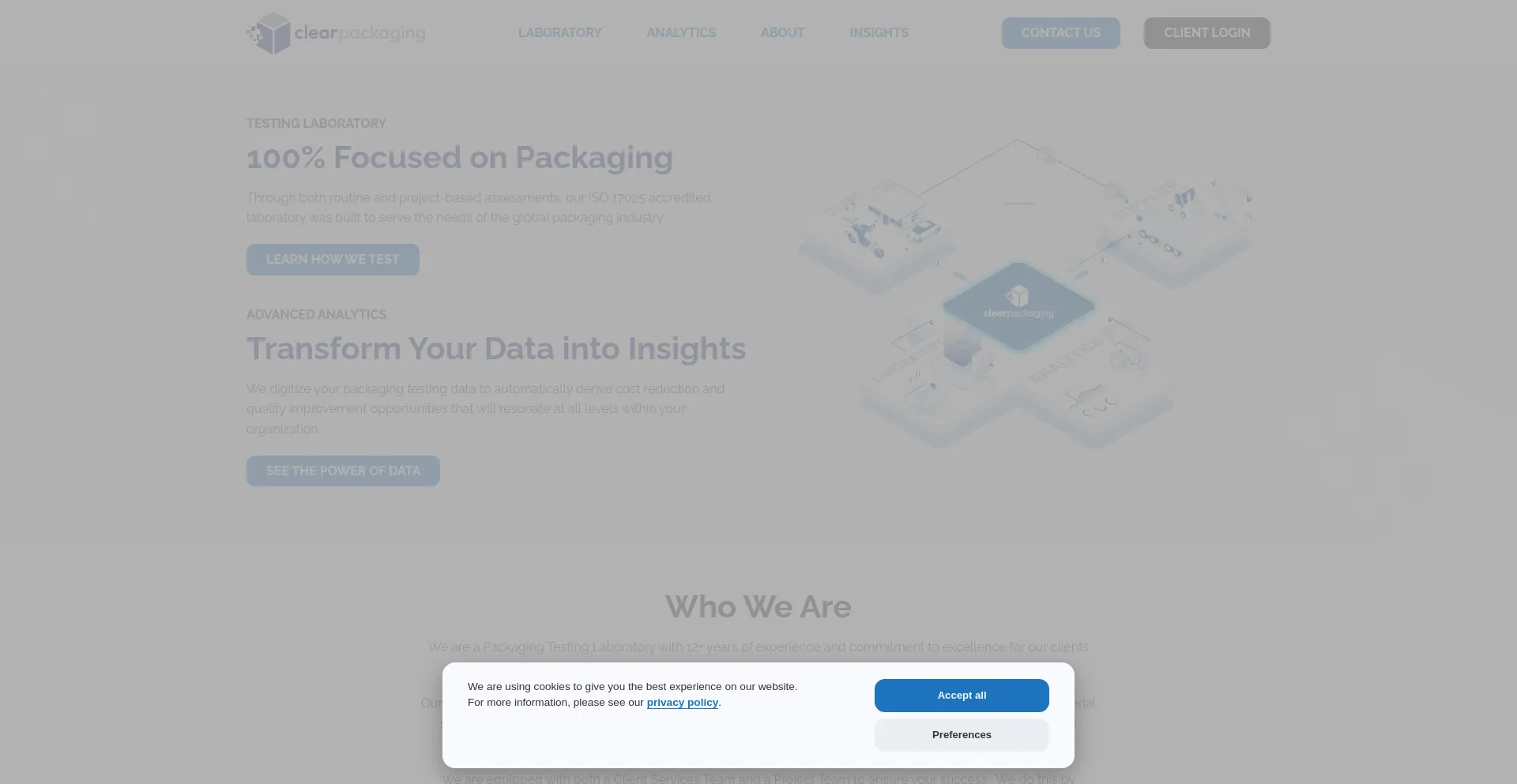 Website screenshot of Clear-packaging.com