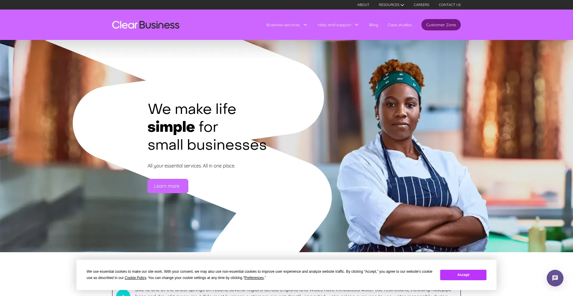 Clearbusiness.co.uk Screenshot