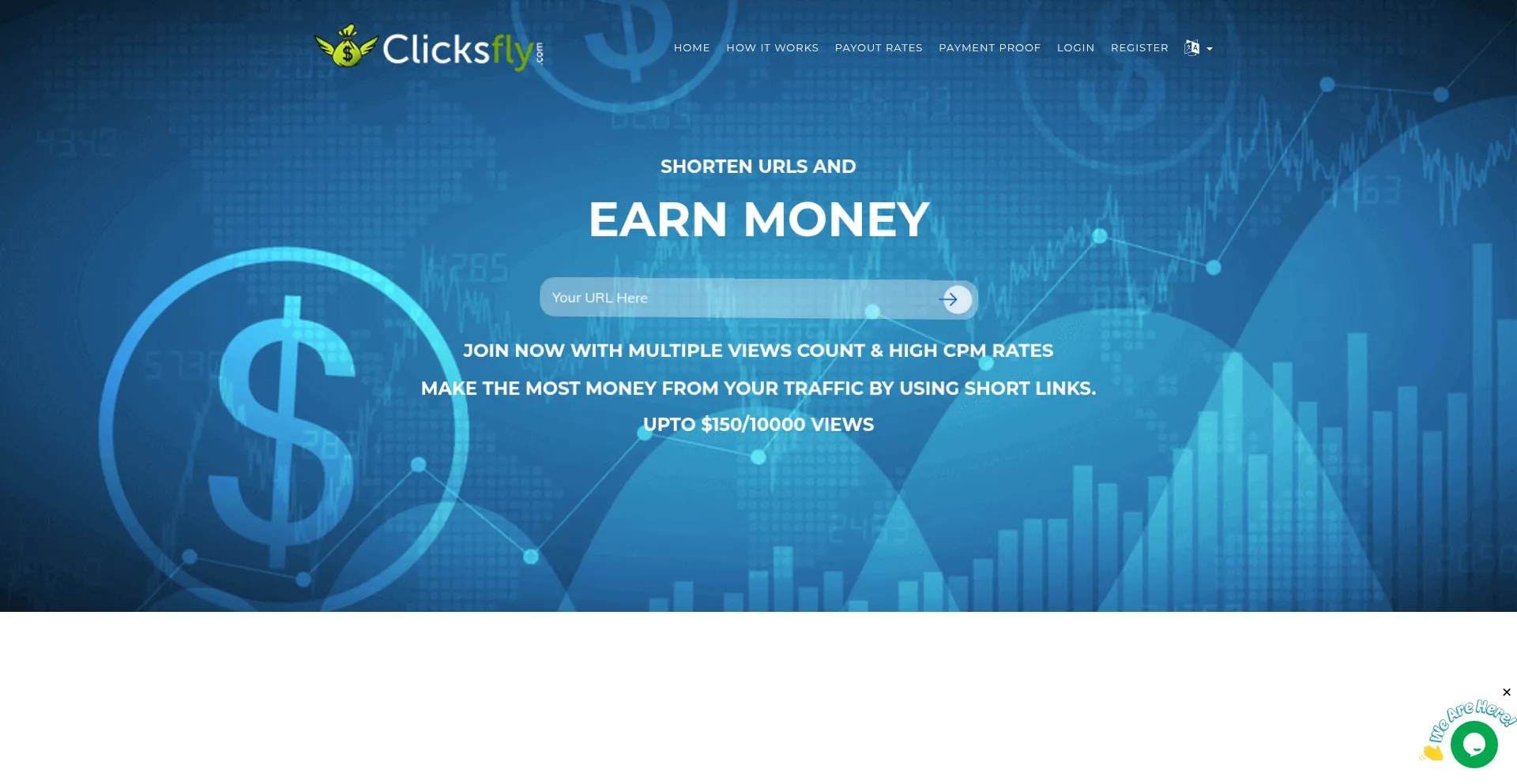 Website screenshot of Clicksfly.com