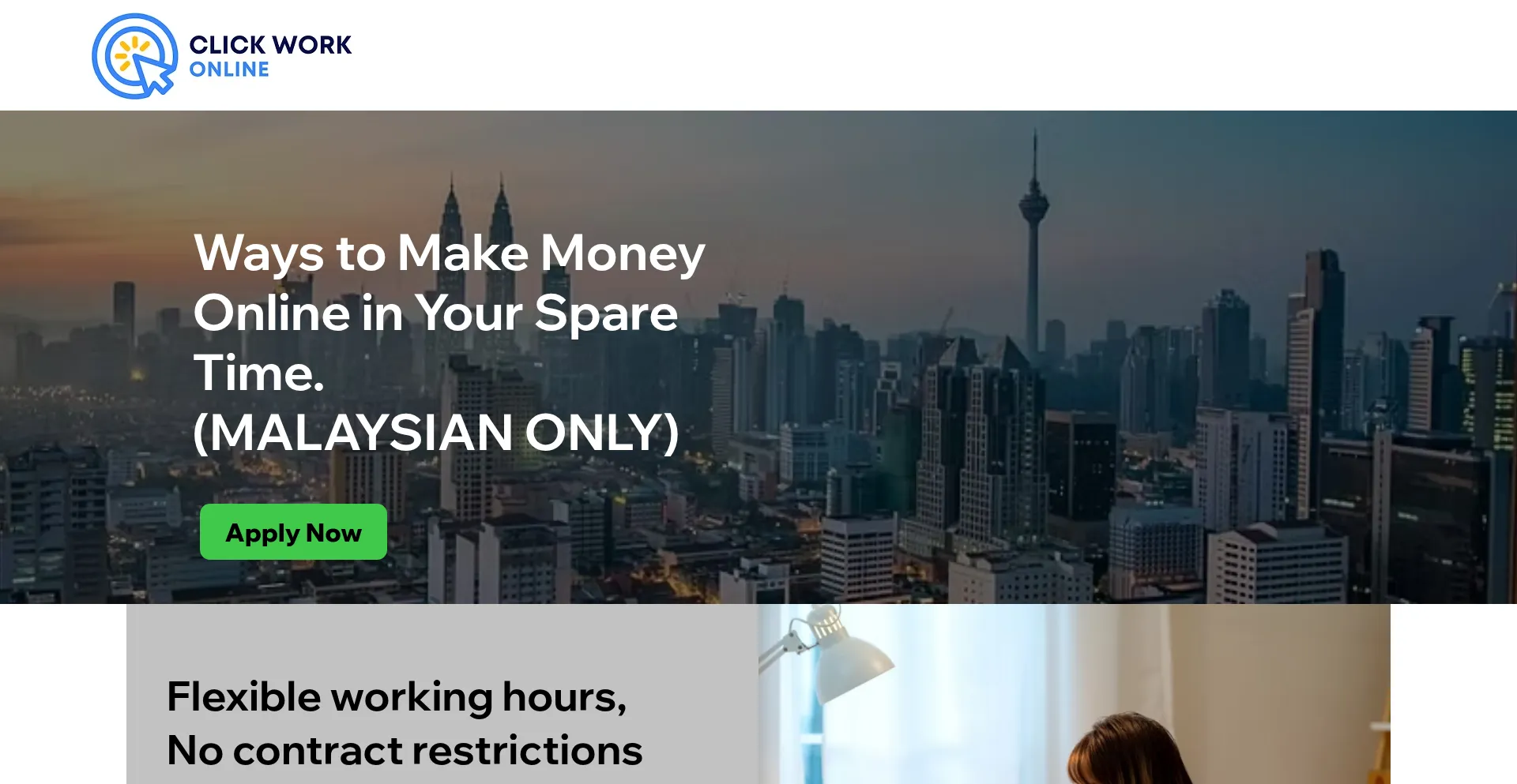 Website screenshot of Clickworkonline.com