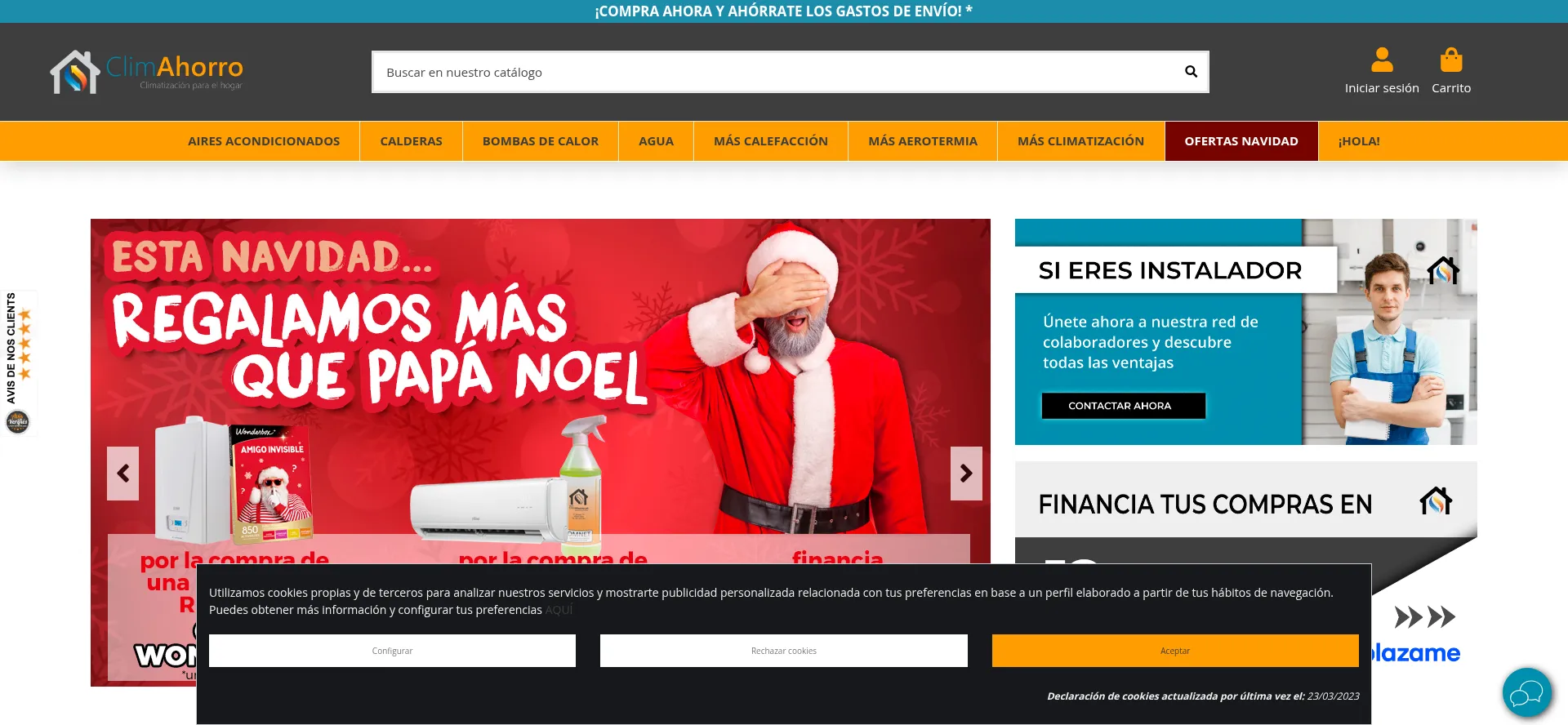 Website screenshot of Climahorro.es
