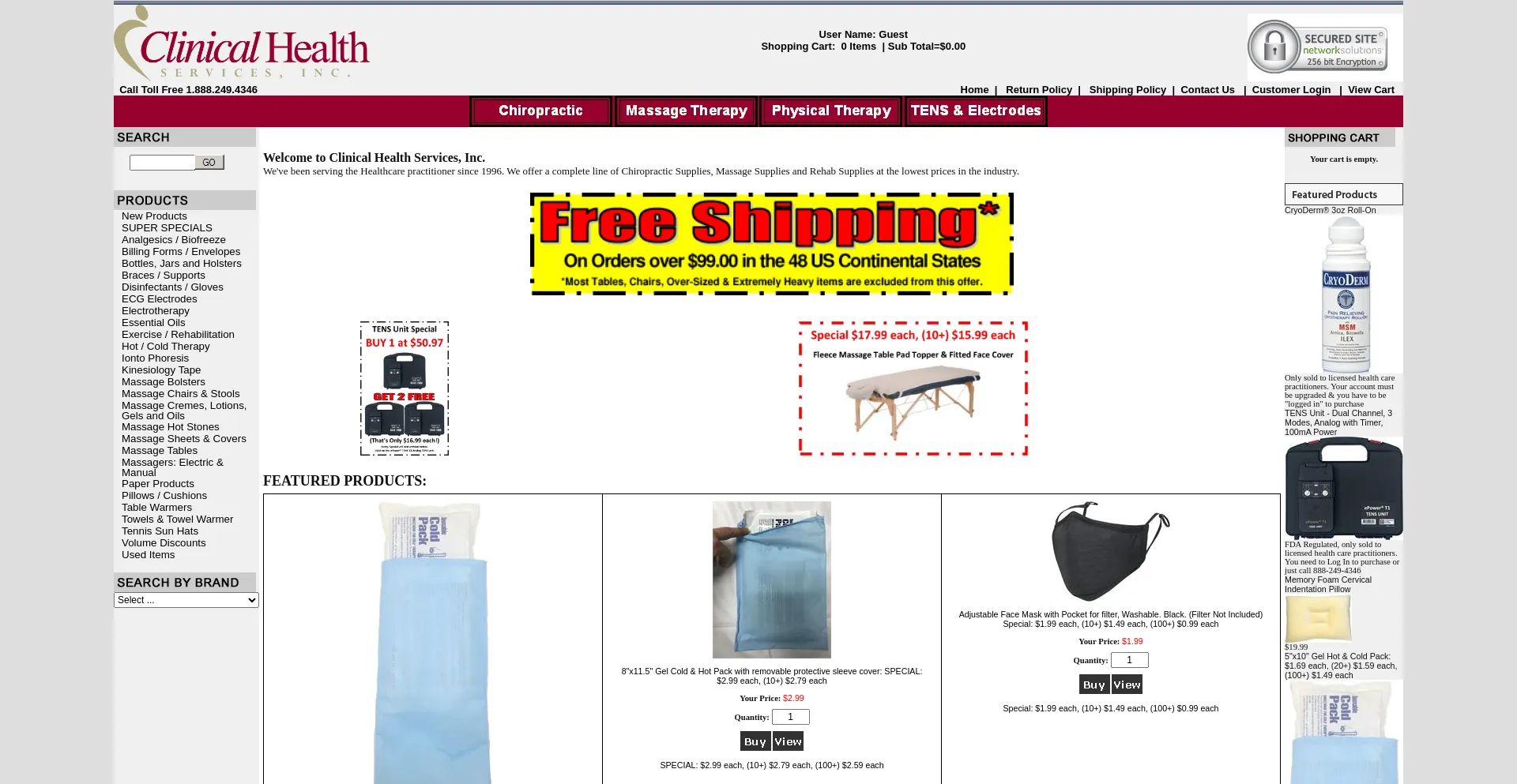 Website screenshot of Clinicalhealthservices.com