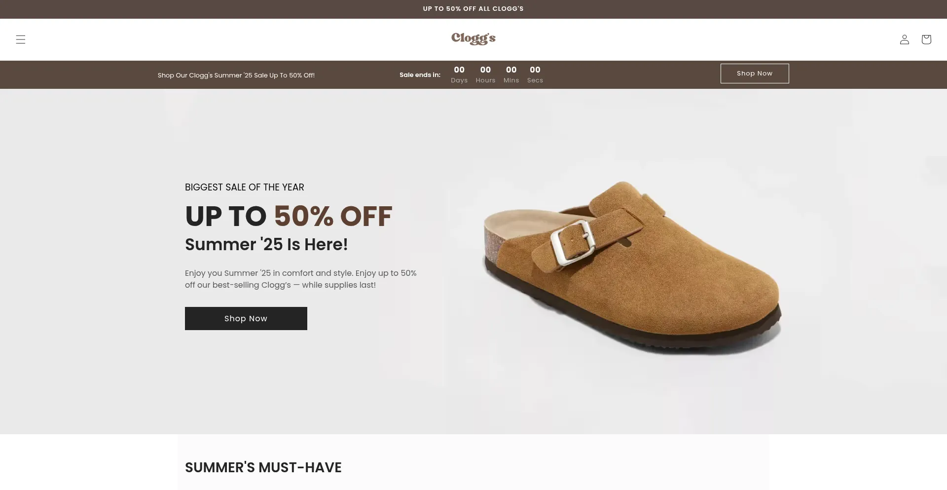 Cloggs.us Screenshot
