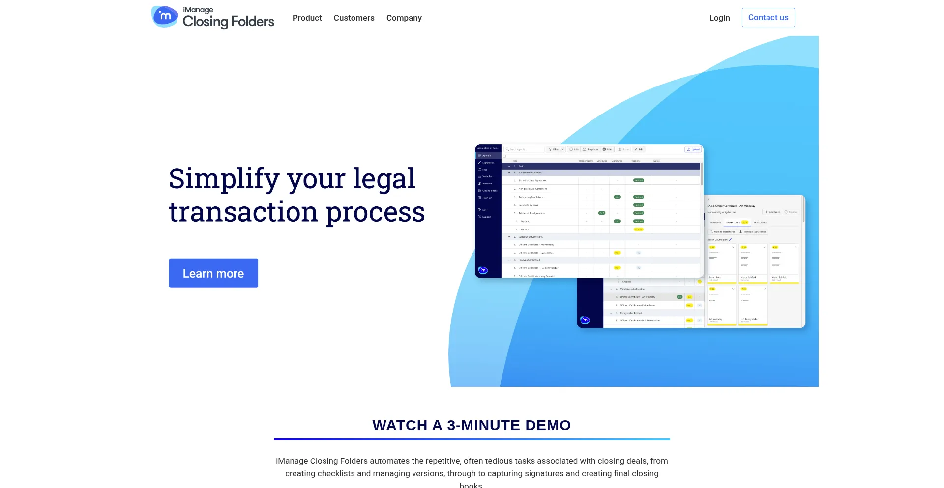 Website screenshot of Closingfolders.com