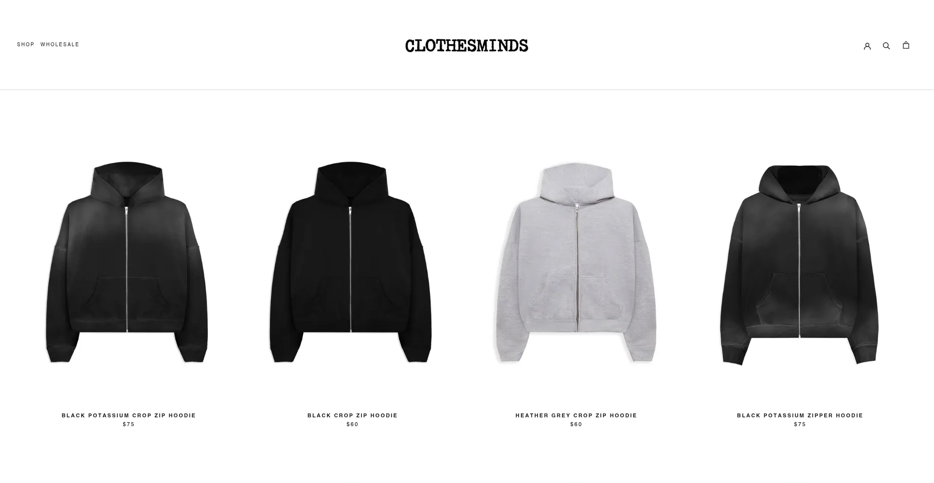 Website screenshot of Clothesminds.co
