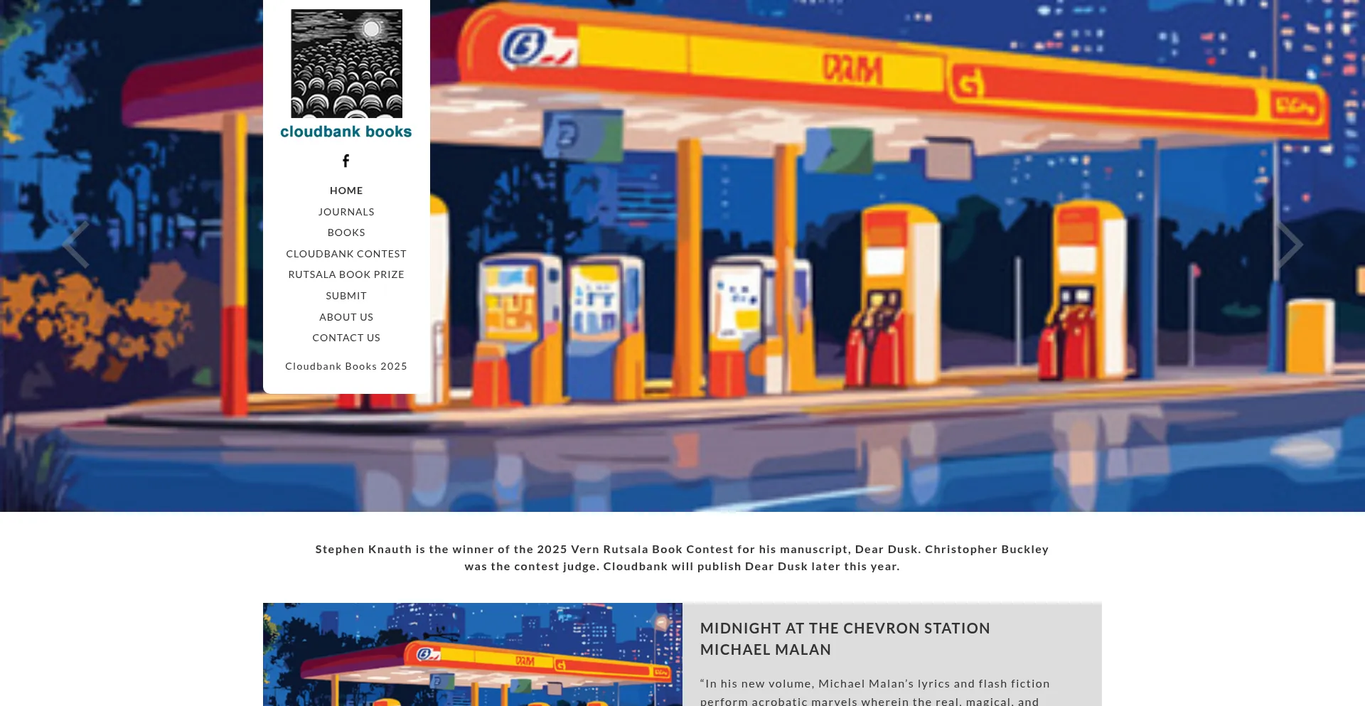 Website screenshot of Cloudbankbooks.com