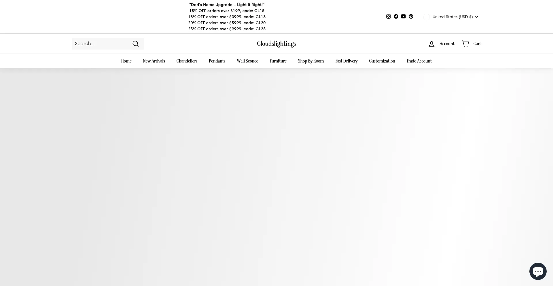 Website screenshot of Cloudslightings.com