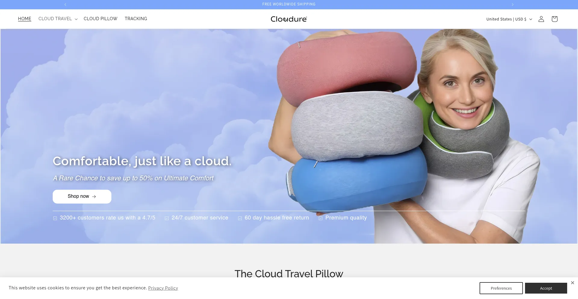 Website screenshot of Cloudure.fr