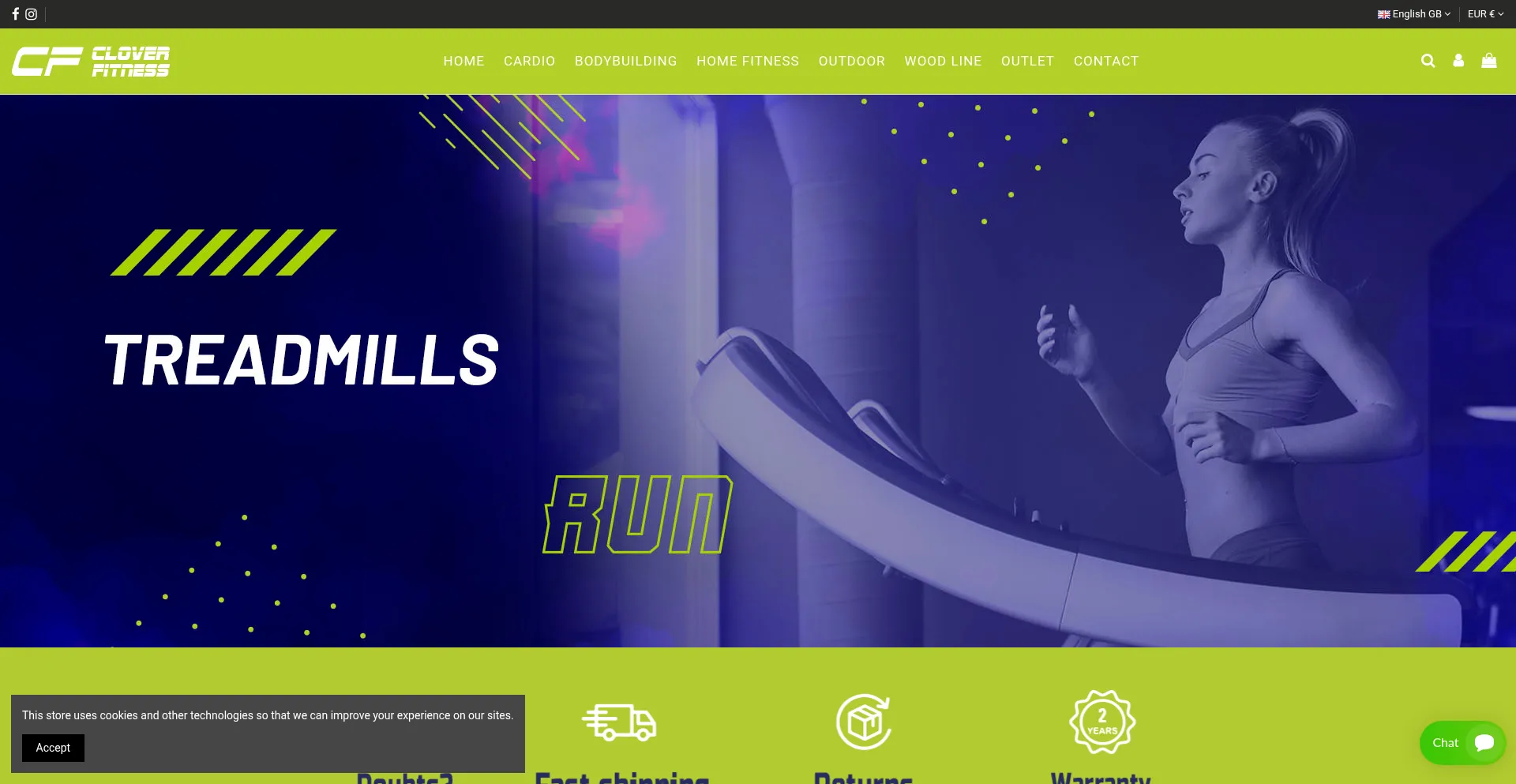 Website screenshot of Clover-fitness.com