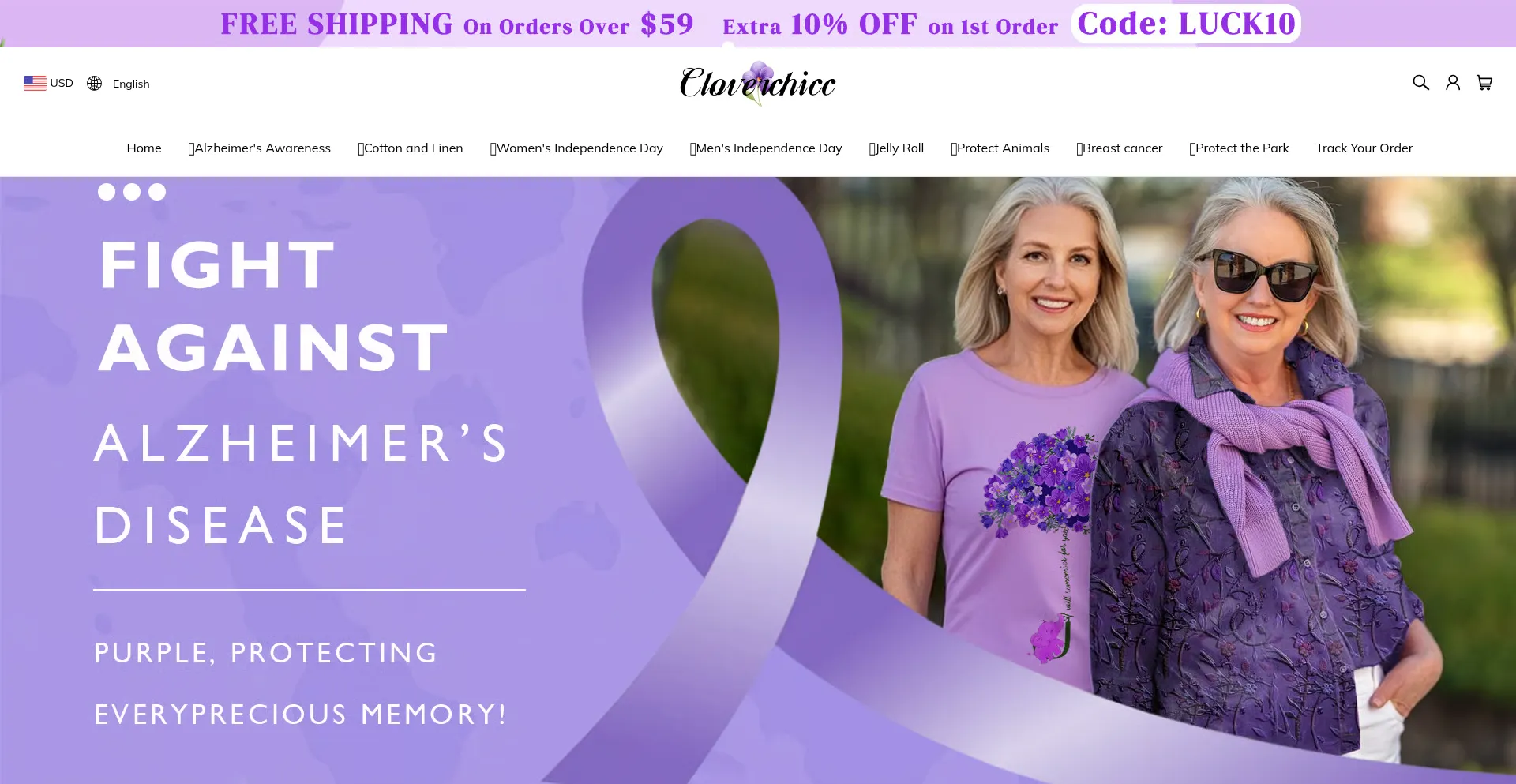 Website screenshot of Cloverchicc.com