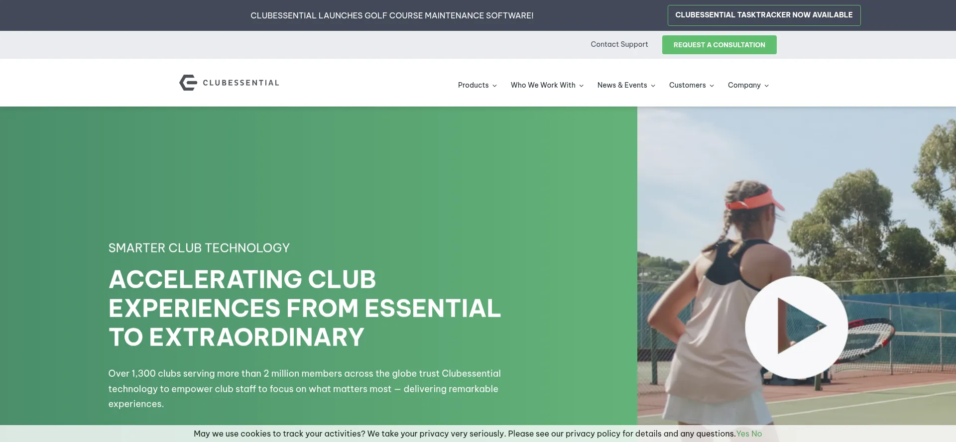 Website screenshot of Clubessential.com