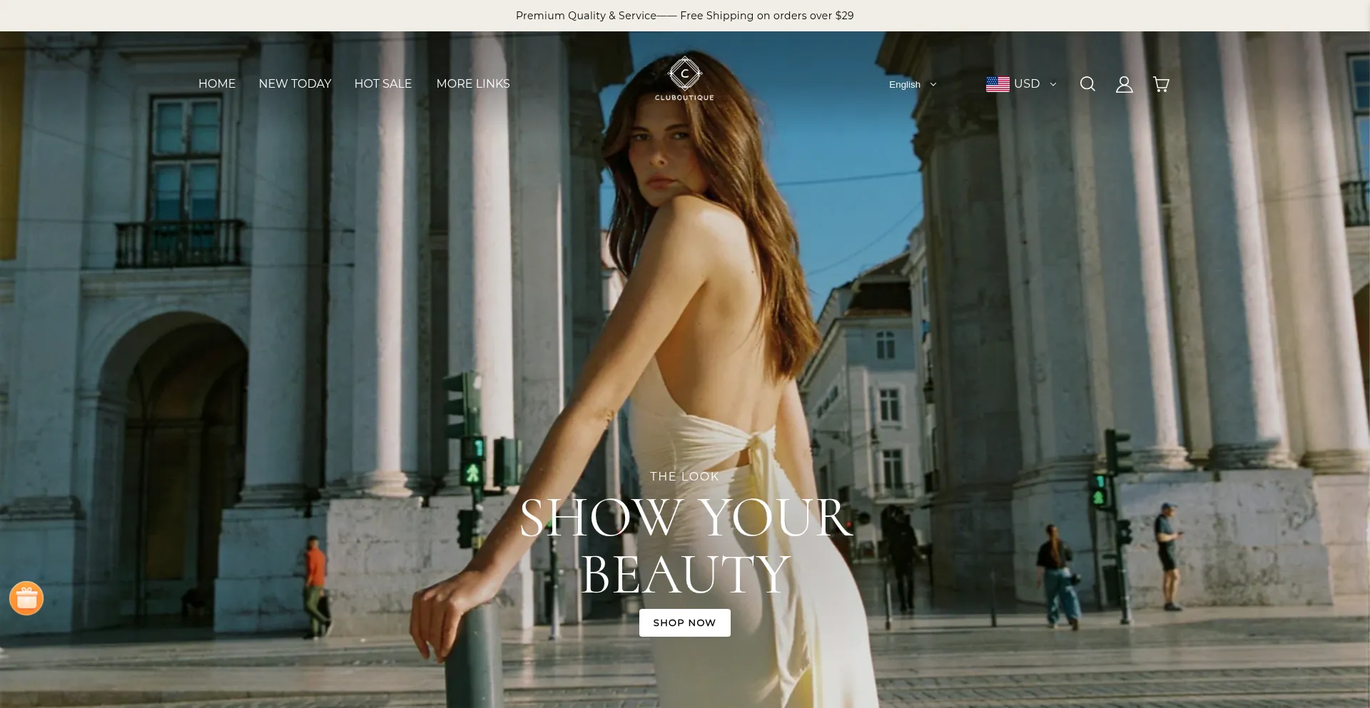 Website screenshot of Cluboutique.com