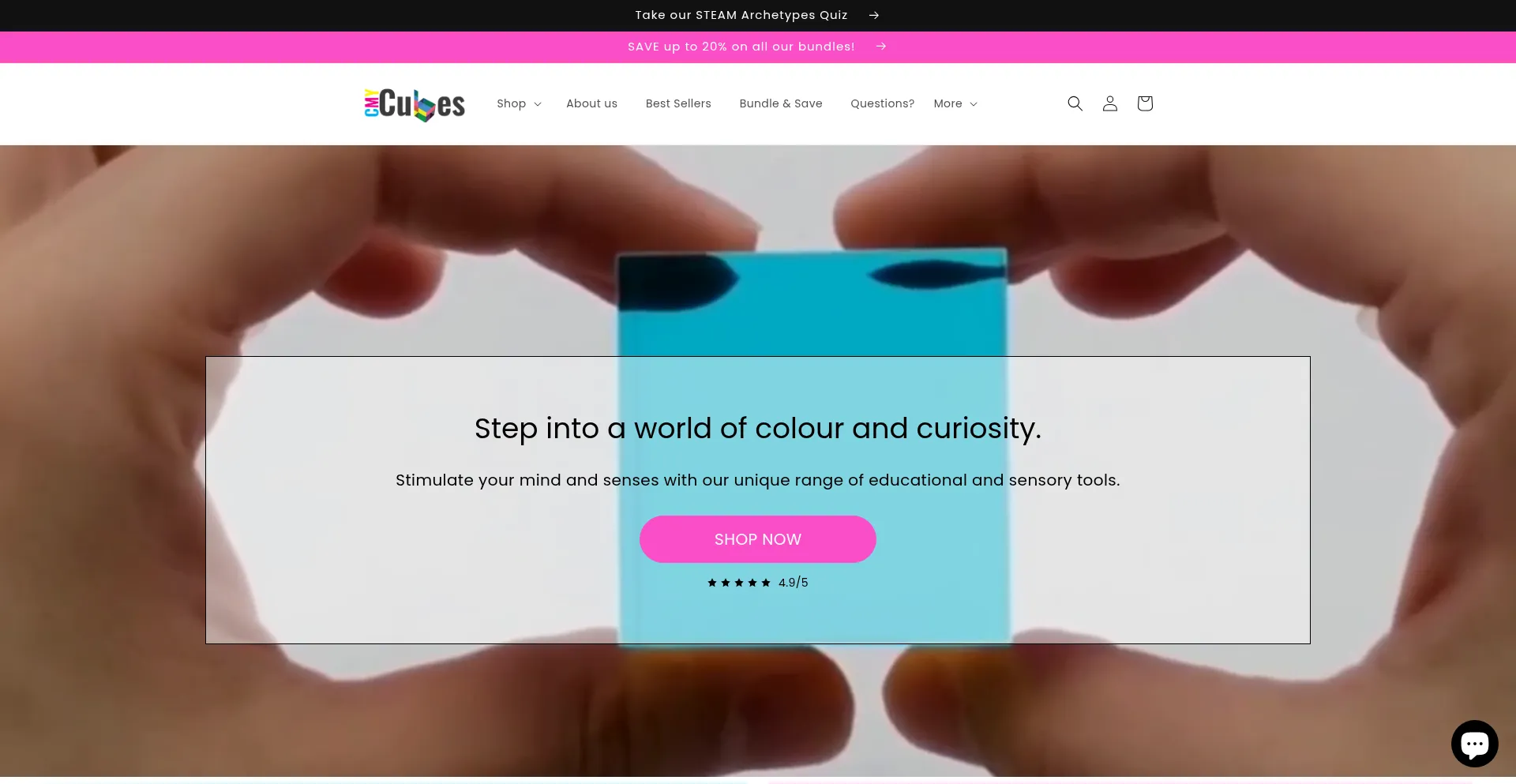 Website screenshot of Cmycubes.com