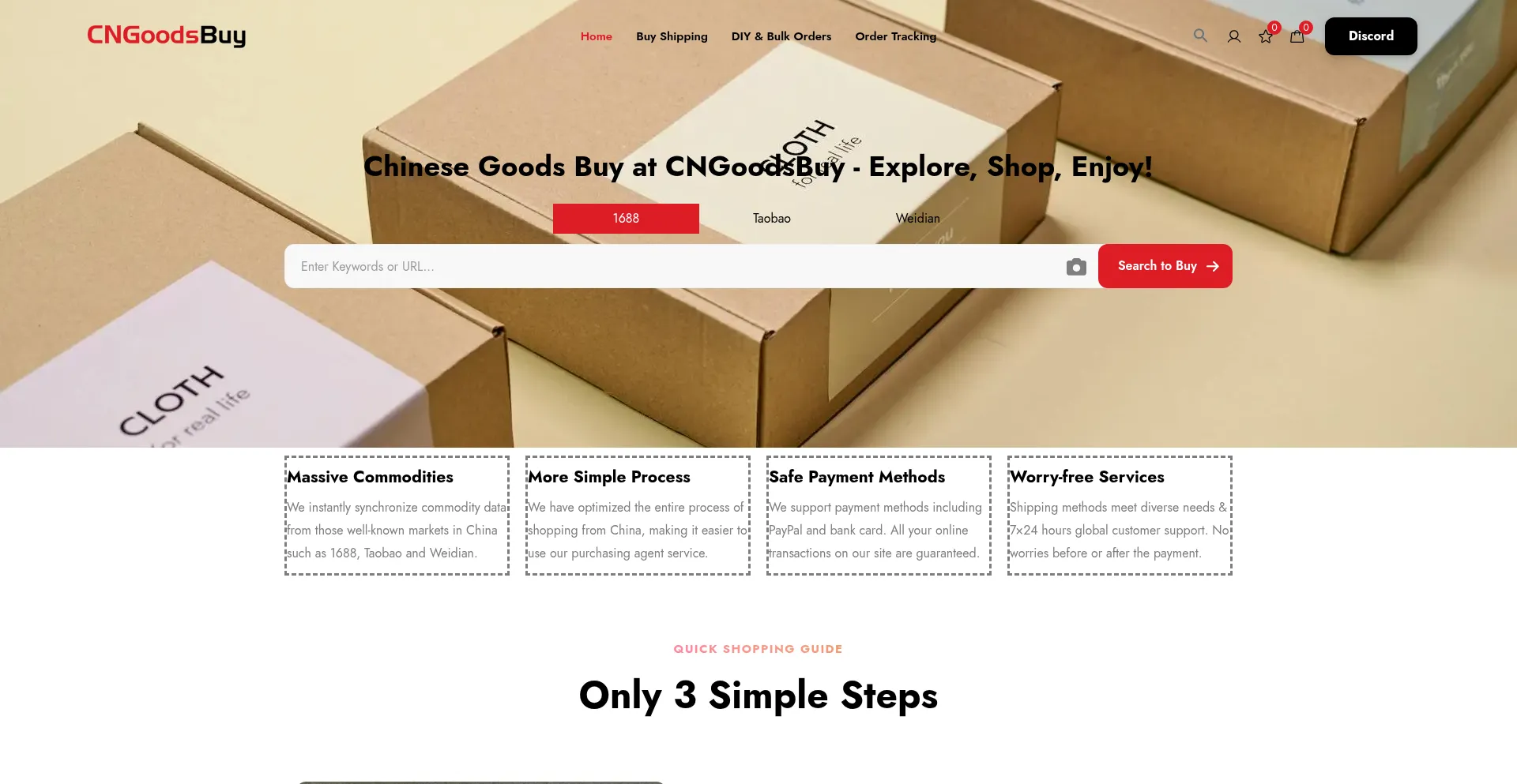 Website screenshot of Cngoodsbuy.com