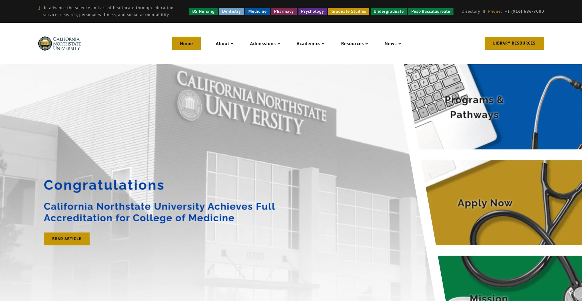 Website screenshot of Cnsu.edu