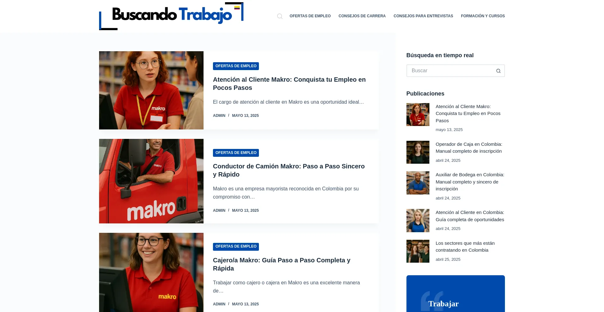 Website screenshot of Co.buscandotrabalho.com