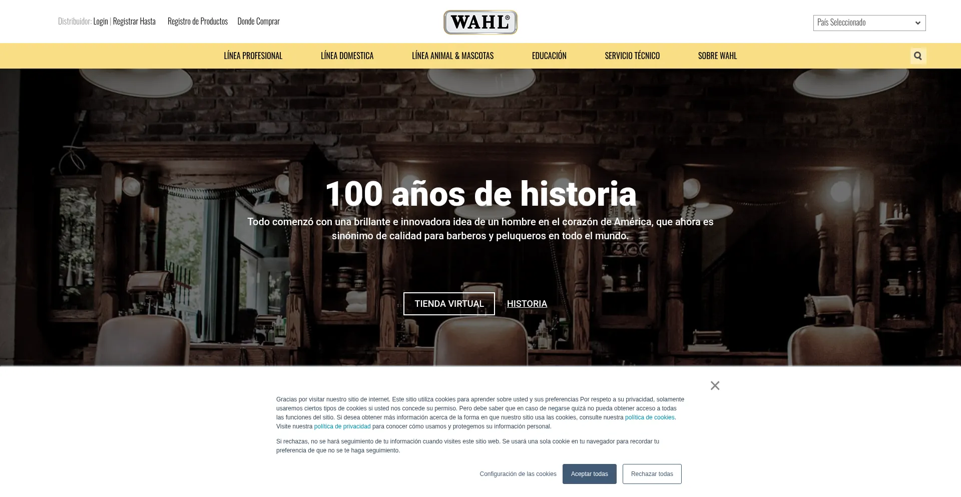 Website screenshot of Co.wahl.com