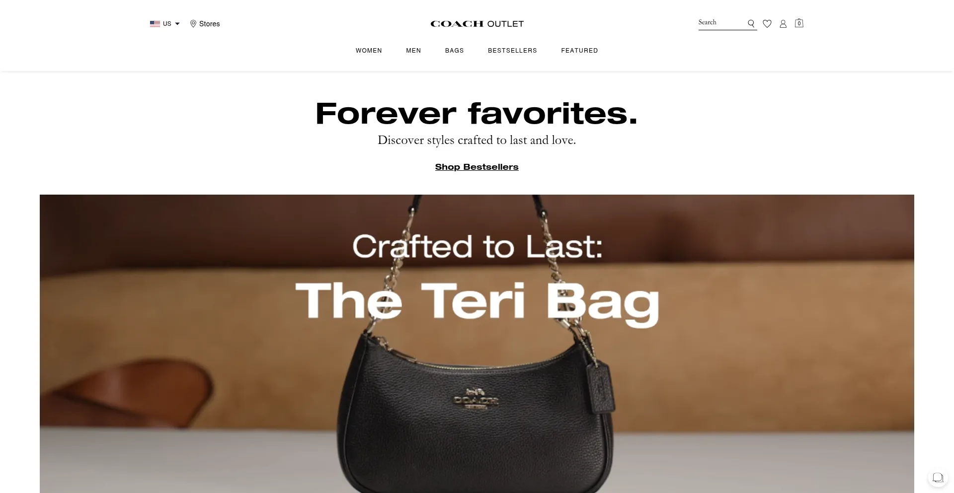 Website screenshot of Coachoutlet.com