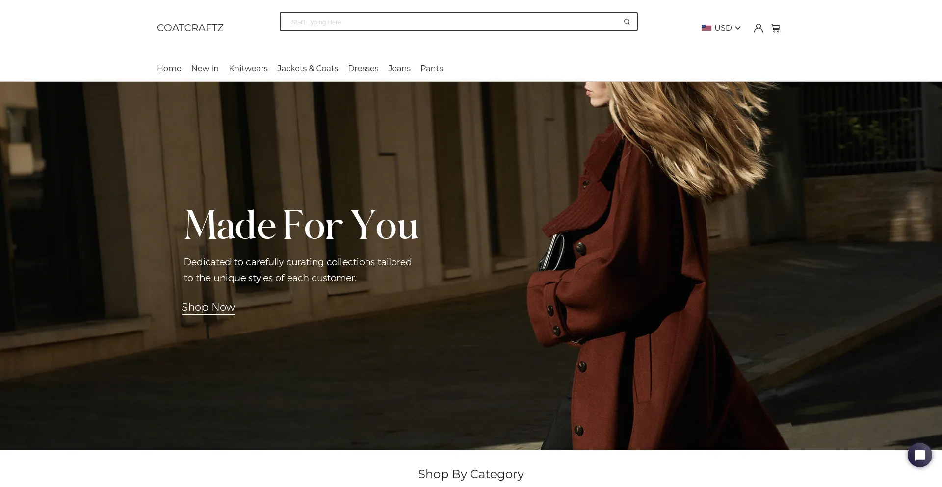 Website screenshot of Coatcraftz.com