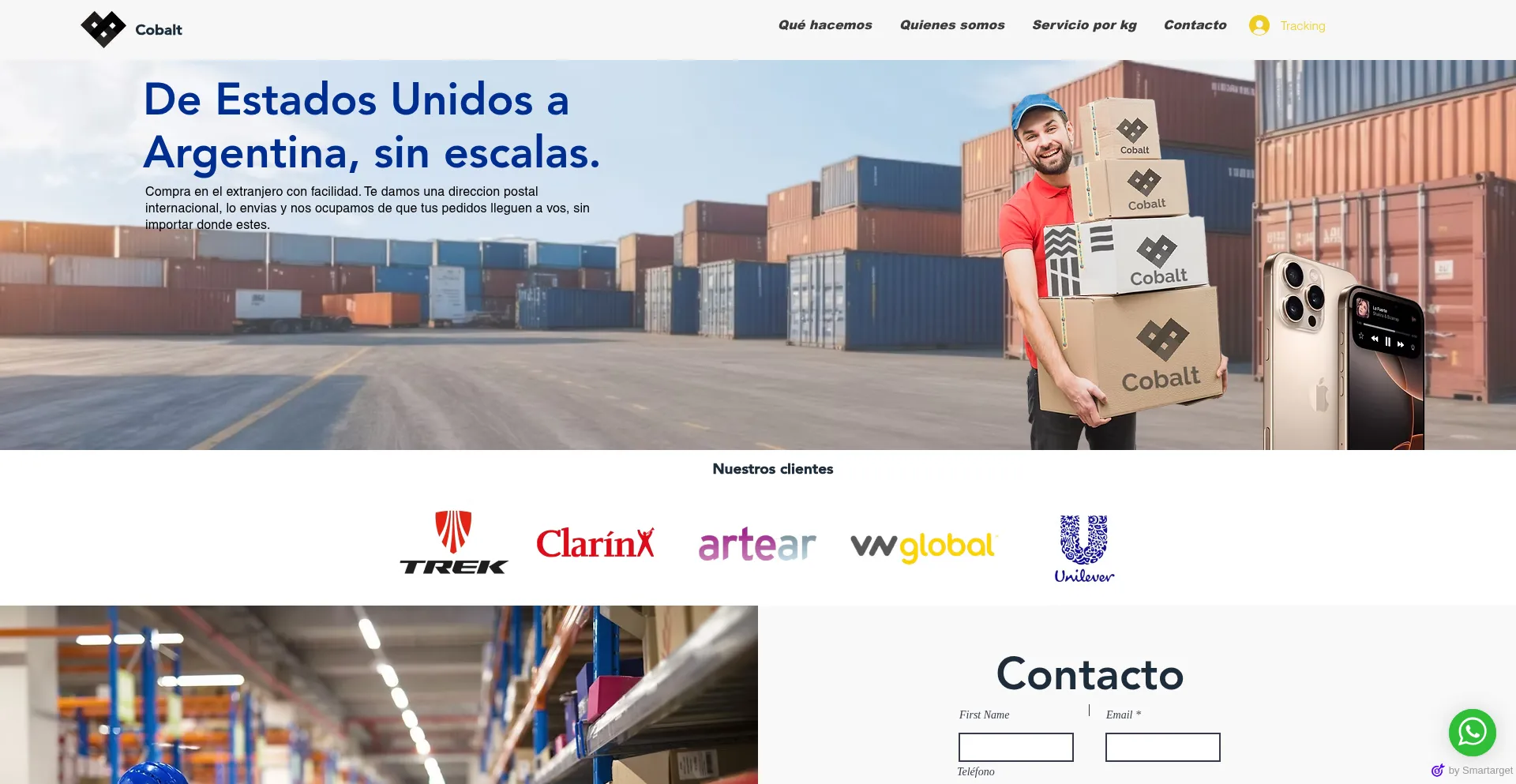 Website screenshot of Cobalt.com.ar