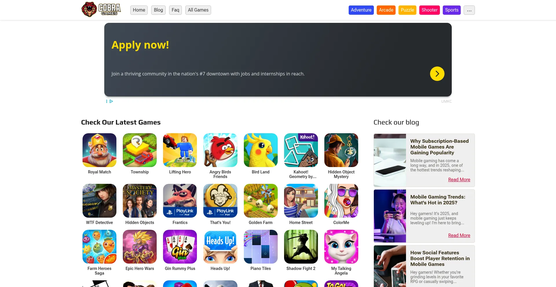 Cobra-games.com Screenshot