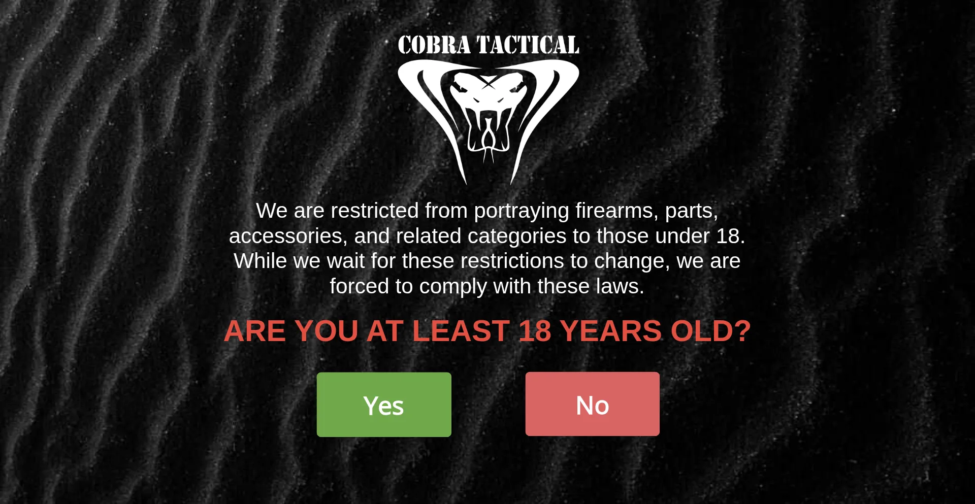 Website screenshot of Cobratactical.com