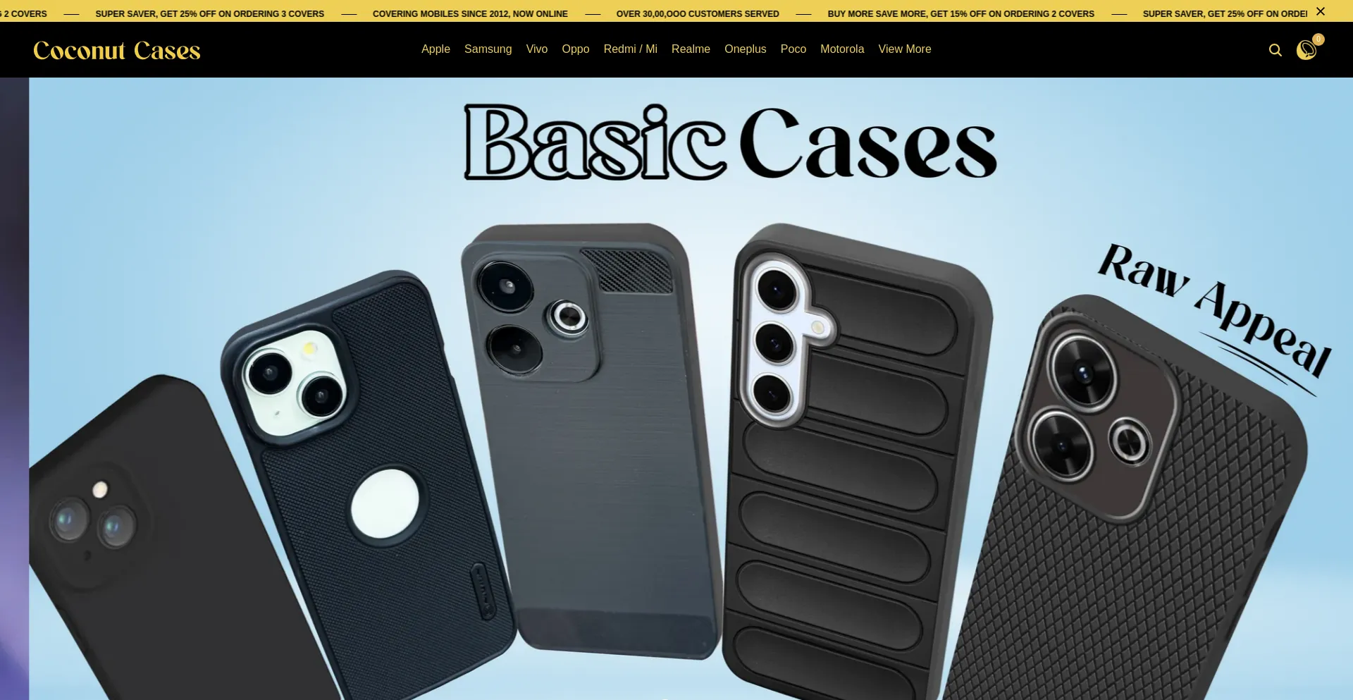 Website screenshot of Coconutcases.com