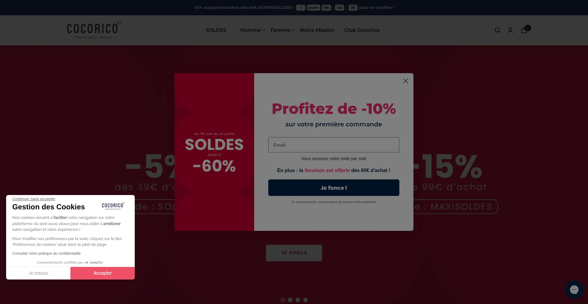 Website screenshot of Cocorico.store
