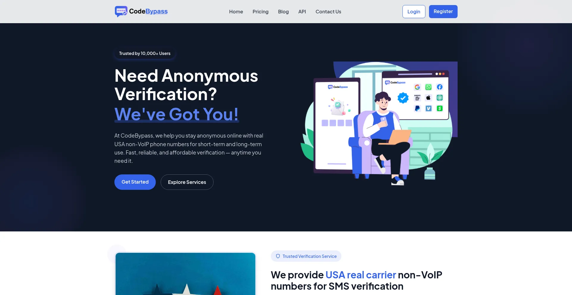 Website screenshot of Codebypass.com