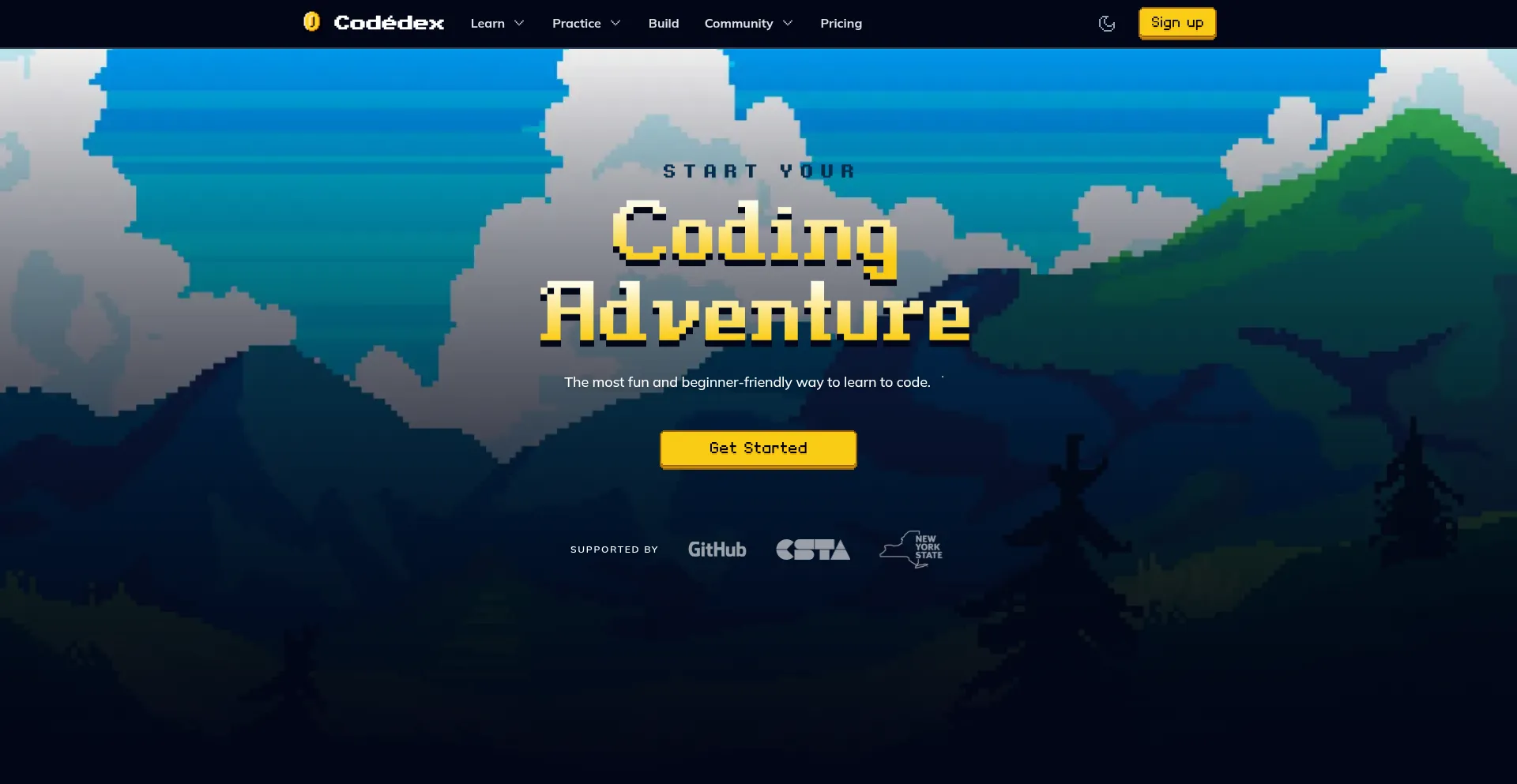 Website screenshot of Codedex.io