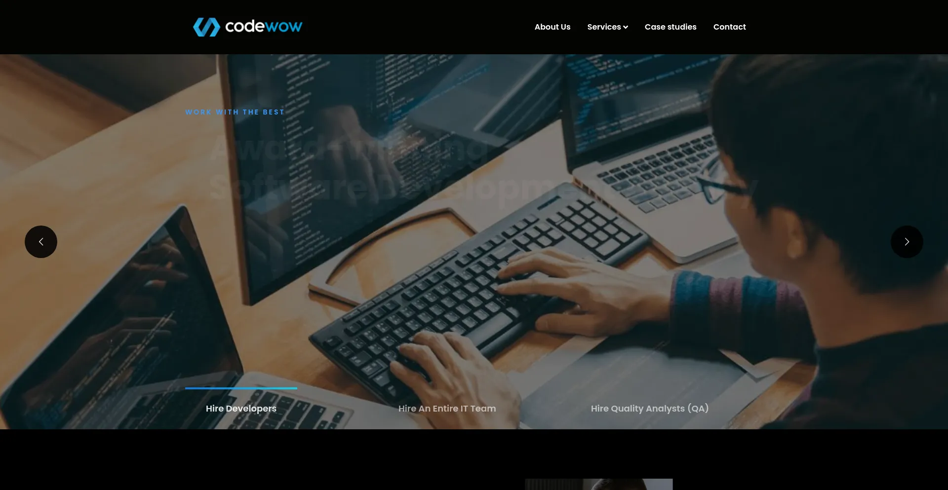 Website screenshot of Codewow.eu