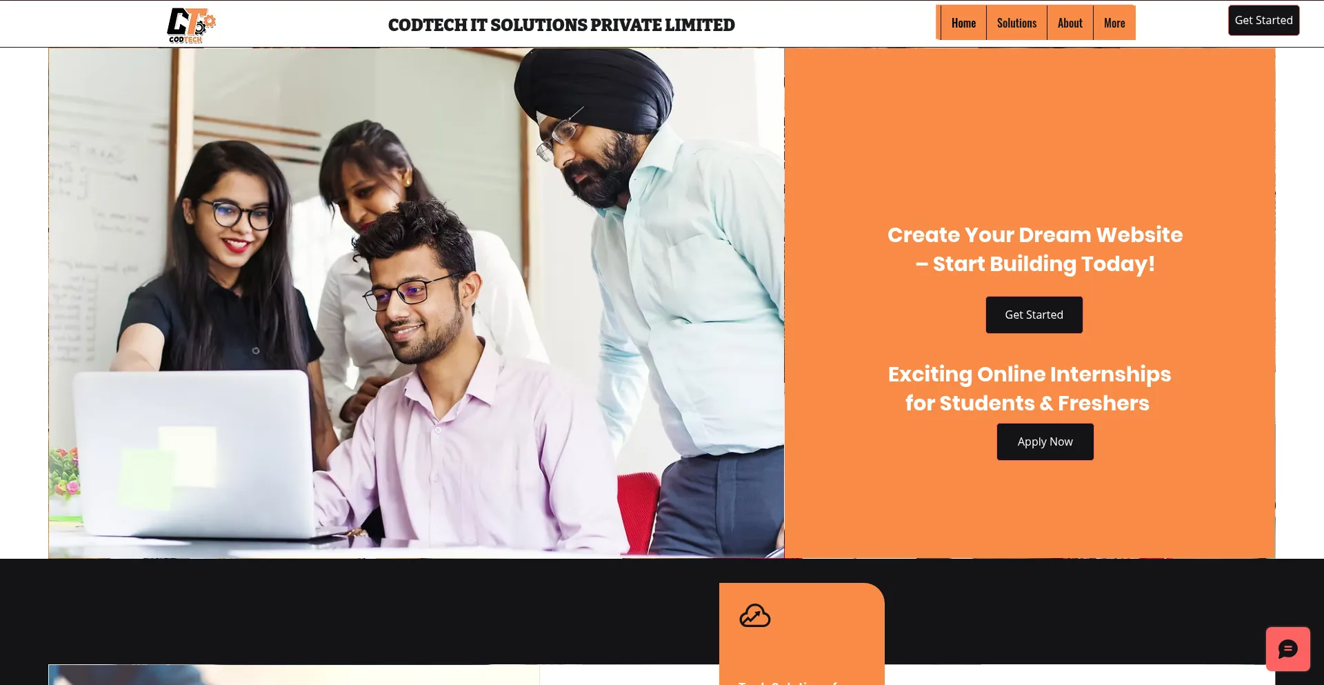 Website screenshot of Codtechitsolutions.com
