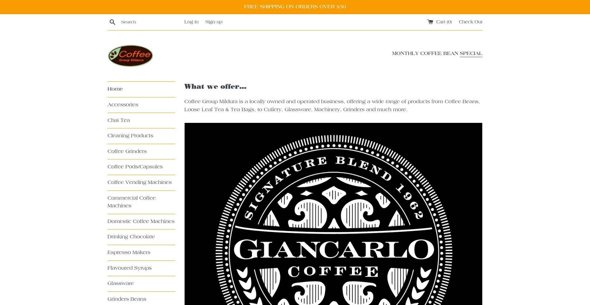 Website screenshot of Coffeegroupmildura.com.au