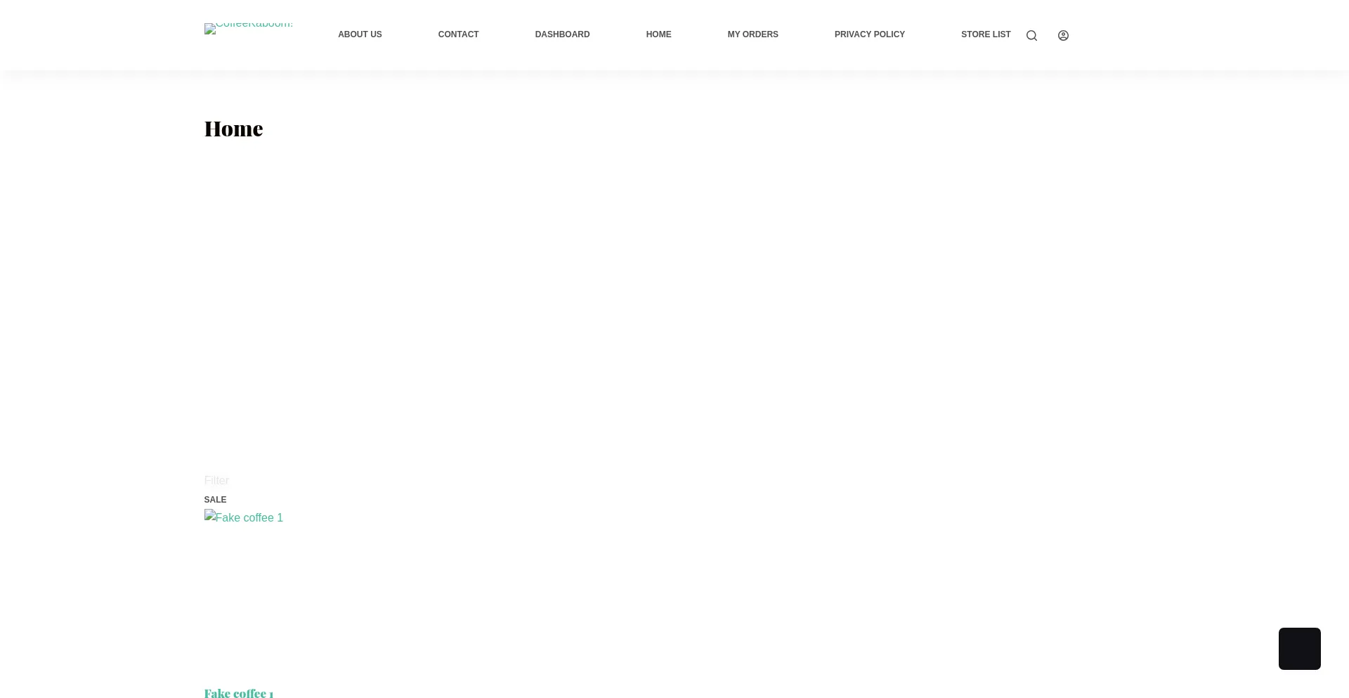 Website screenshot of Coffeekaboom.com