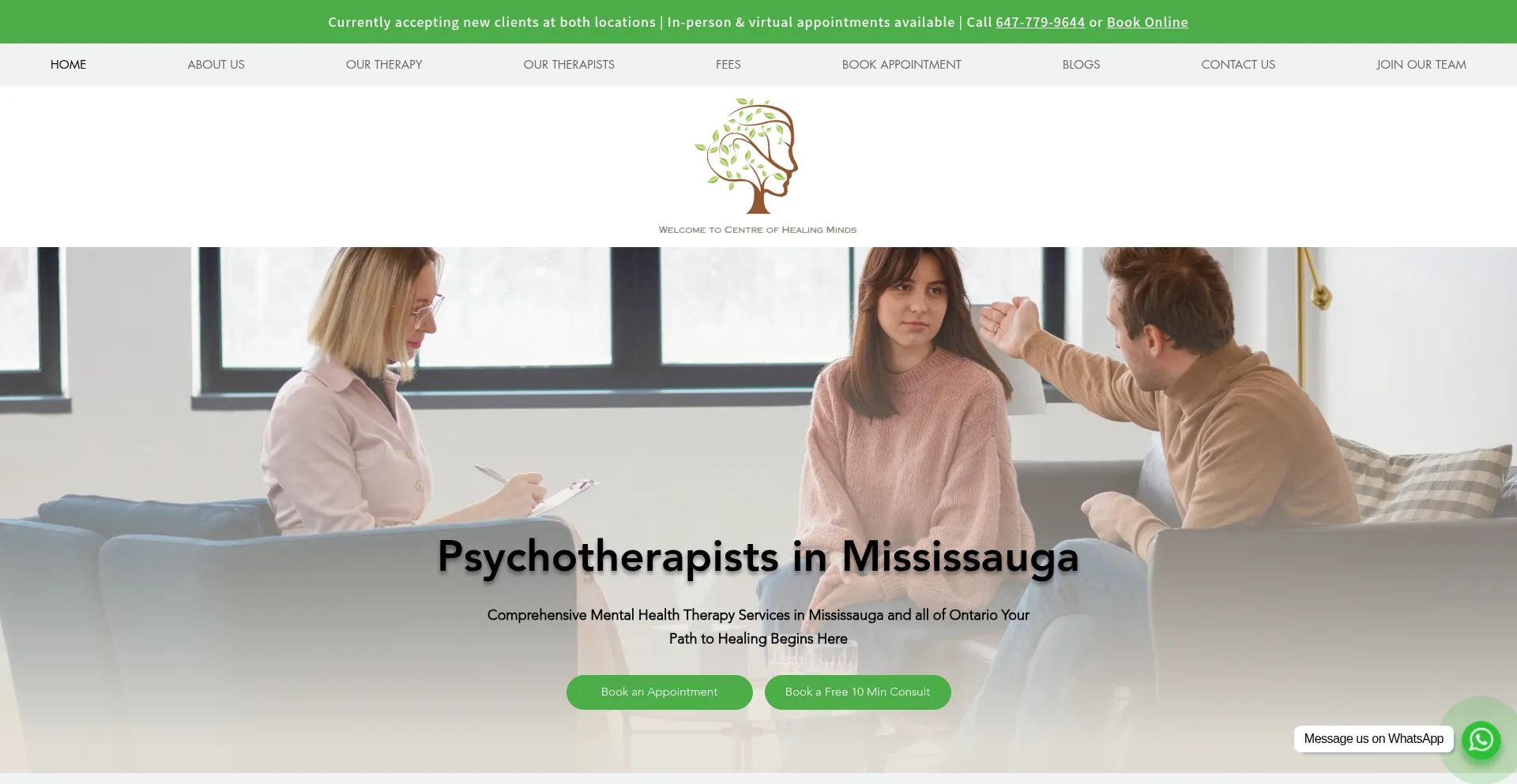 Website screenshot of Cohm.ca