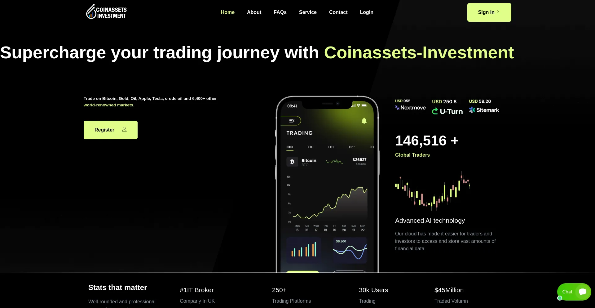 Website screenshot of Coinassets-investment.com