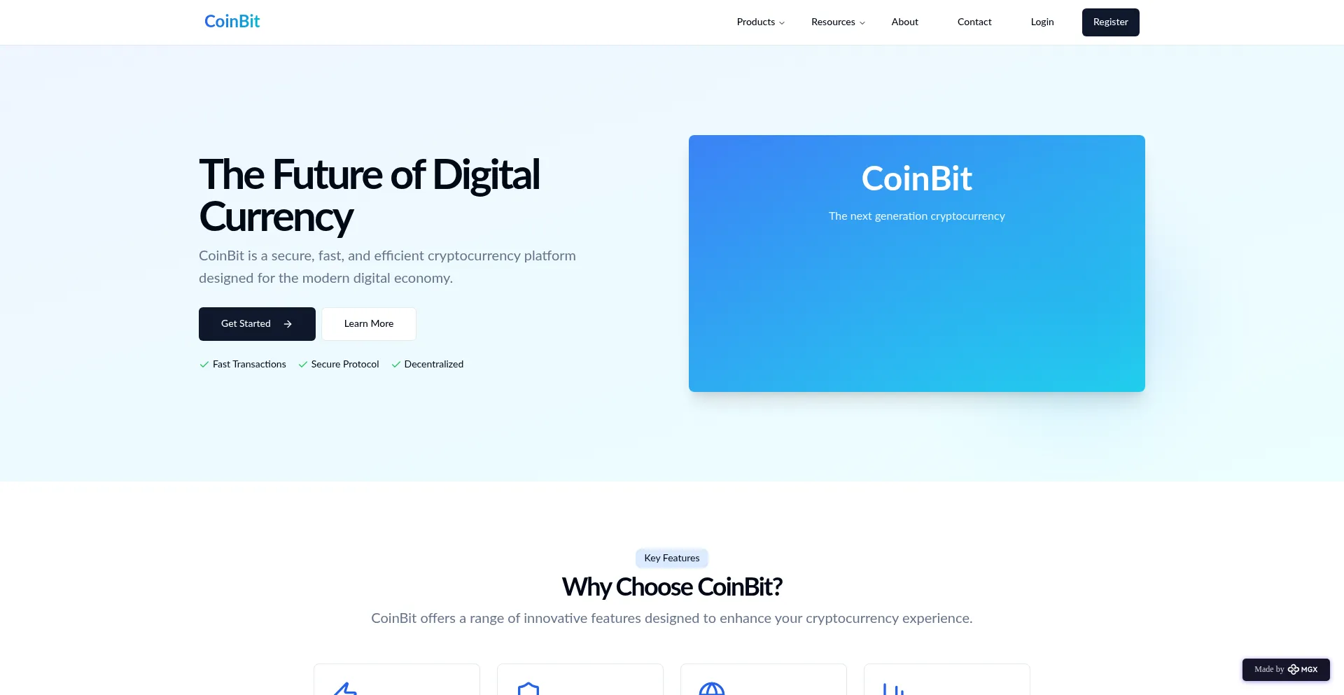 Website screenshot of Coinbit.cloud