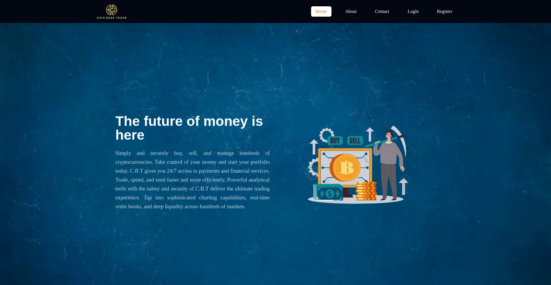 Website screenshot of Coinbt.in