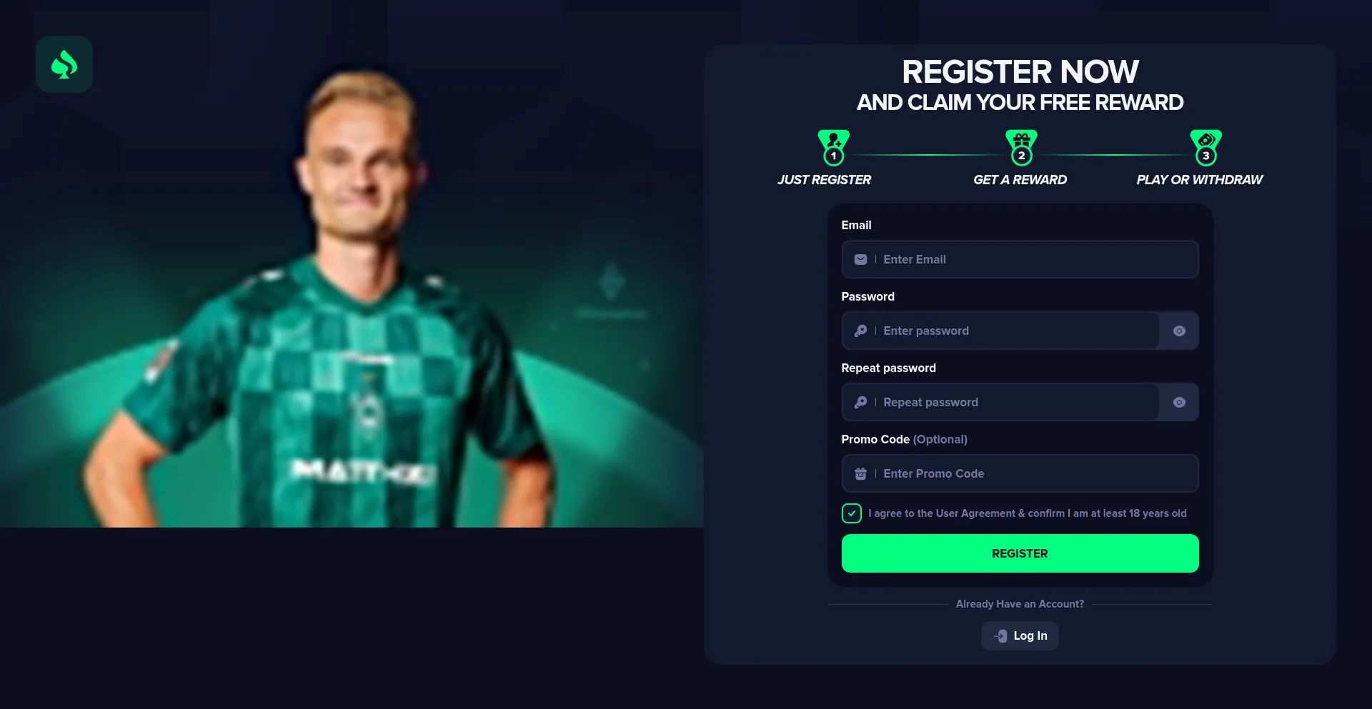 Website screenshot of Coinplayz.com