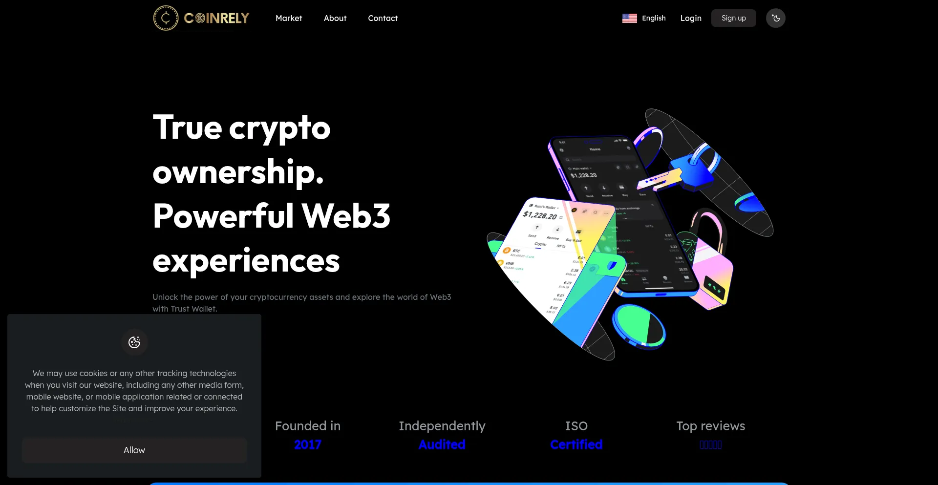 Website screenshot of Coinrely-online.com