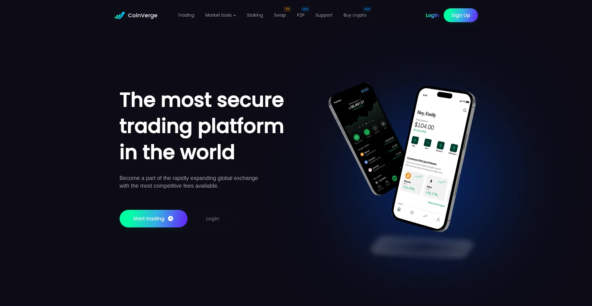 Website screenshot of Coinverge.pro