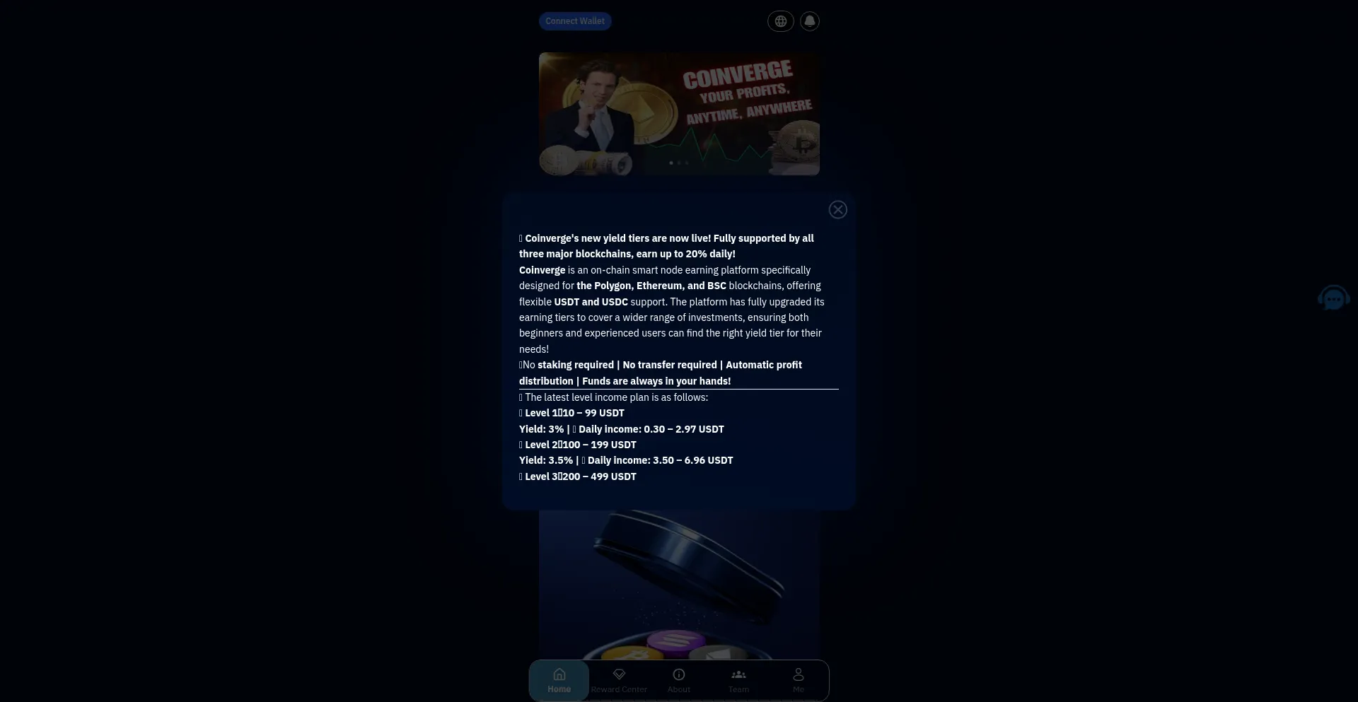 Website screenshot of Coinverge.top