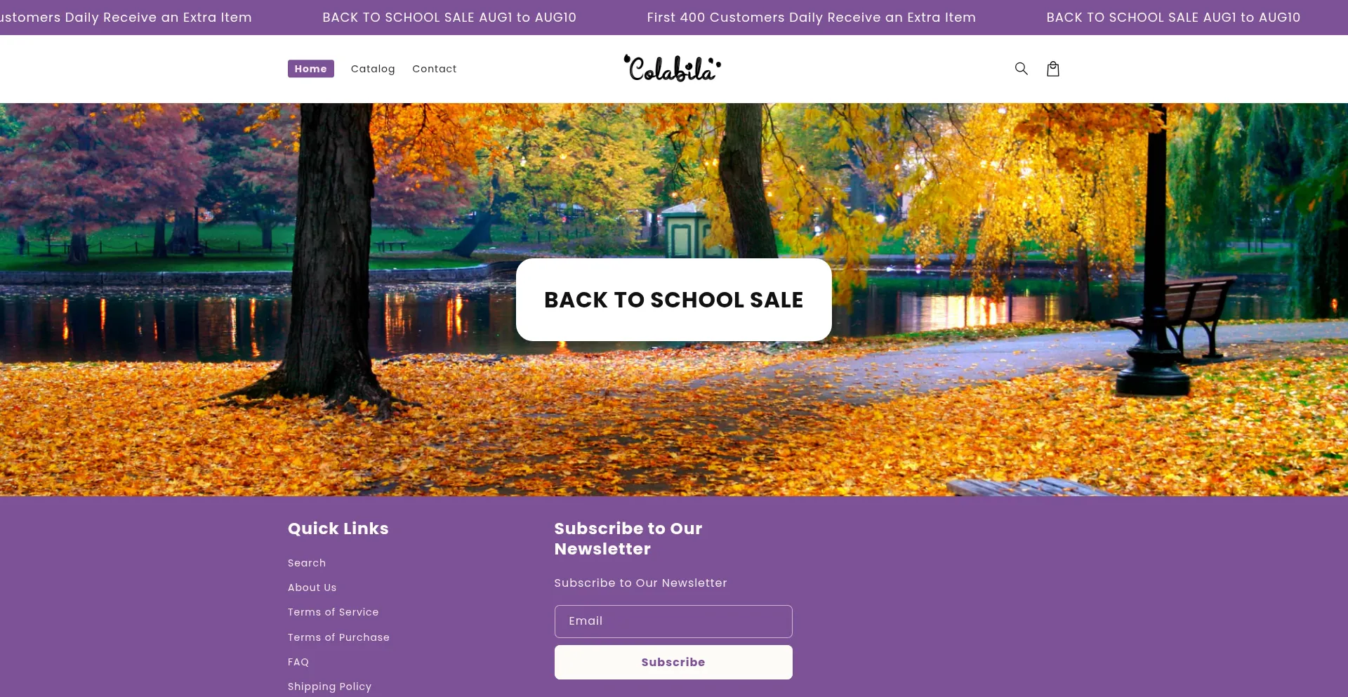 Website screenshot of Colabila.com