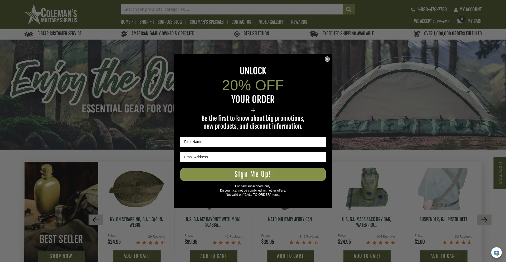 Colemans.com Screenshot