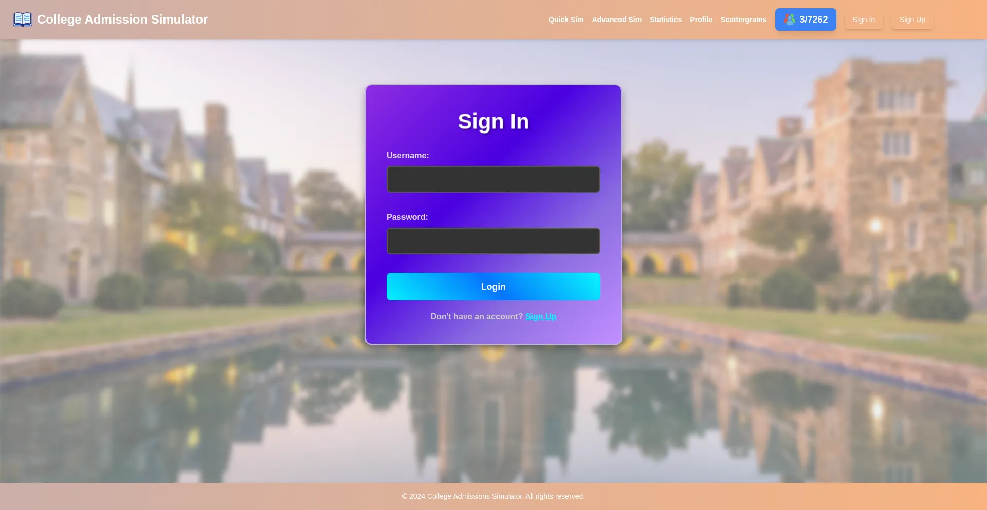 Collegeadmissionssimulator.com