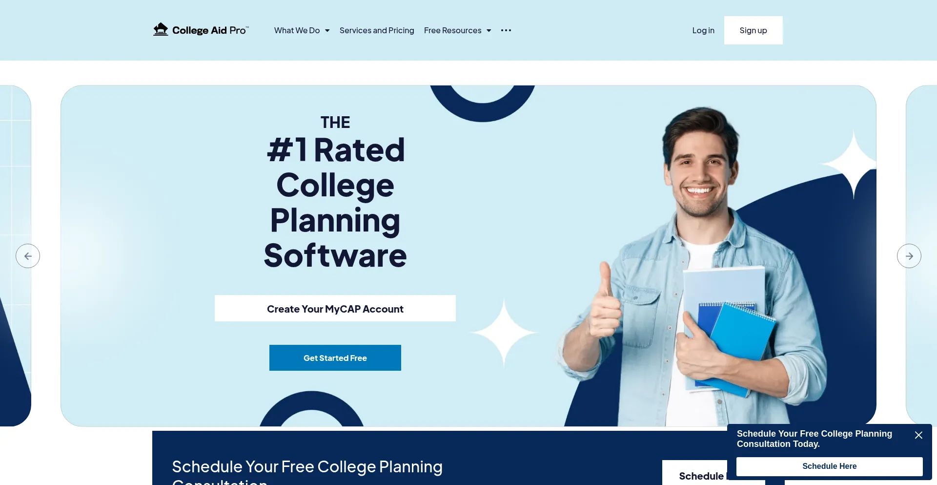 Website screenshot of Collegeaidpro.com