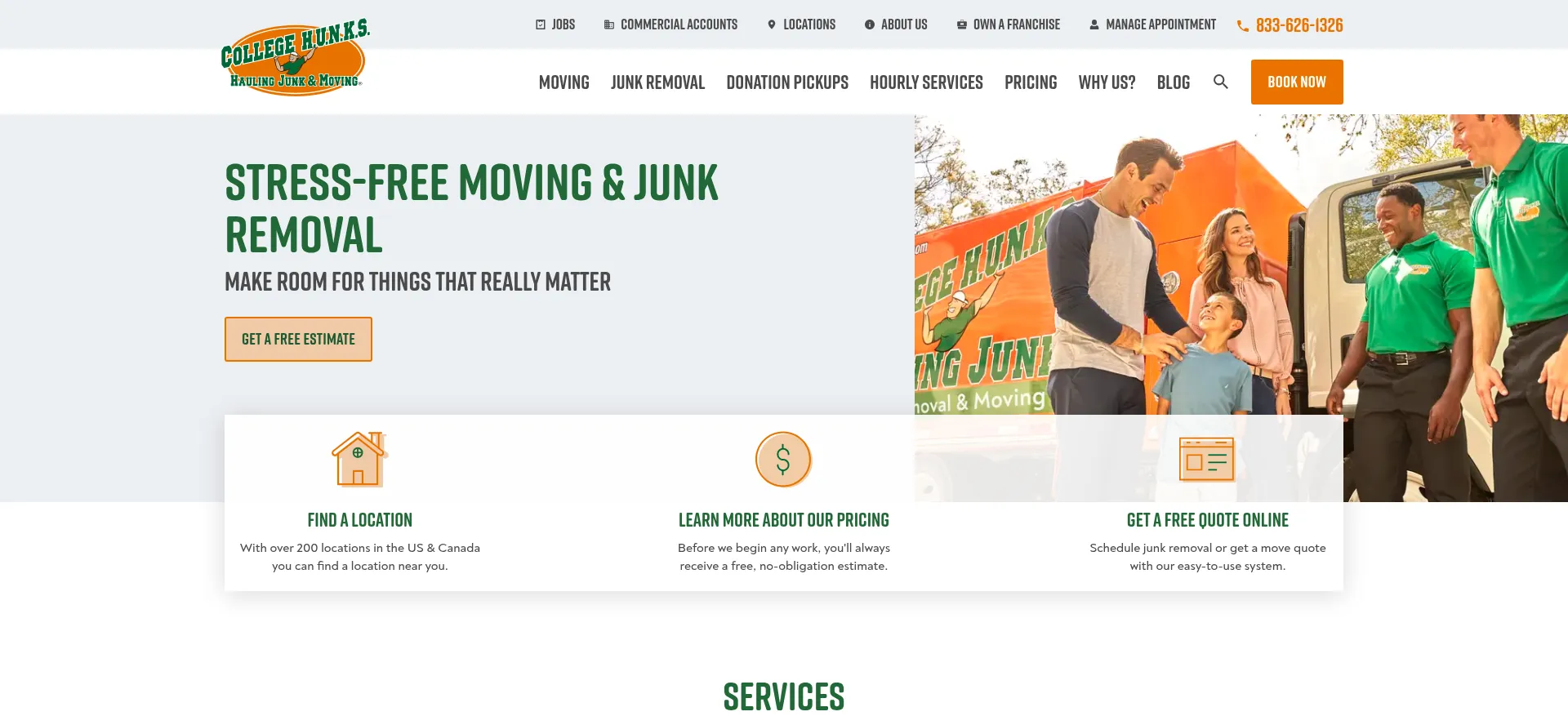 Collegehunkshaulingjunk.com Screenshot
