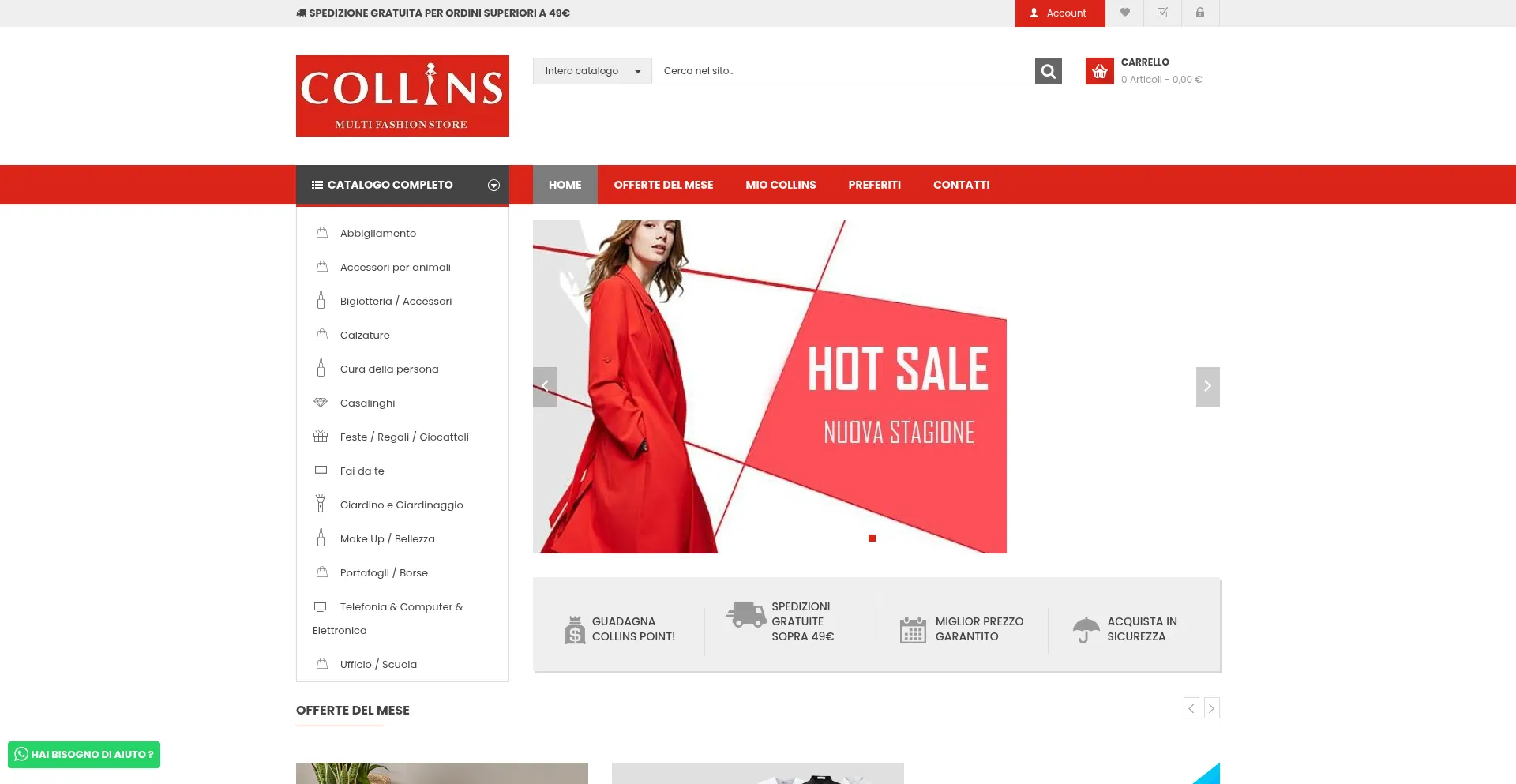 Website screenshot of Collinsitalia.com