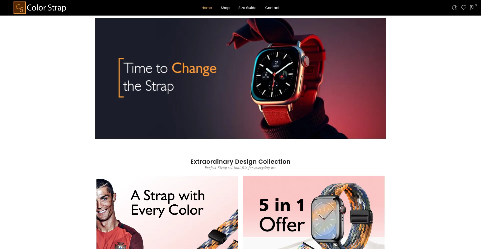 Website screenshot of Colorstrap.com
