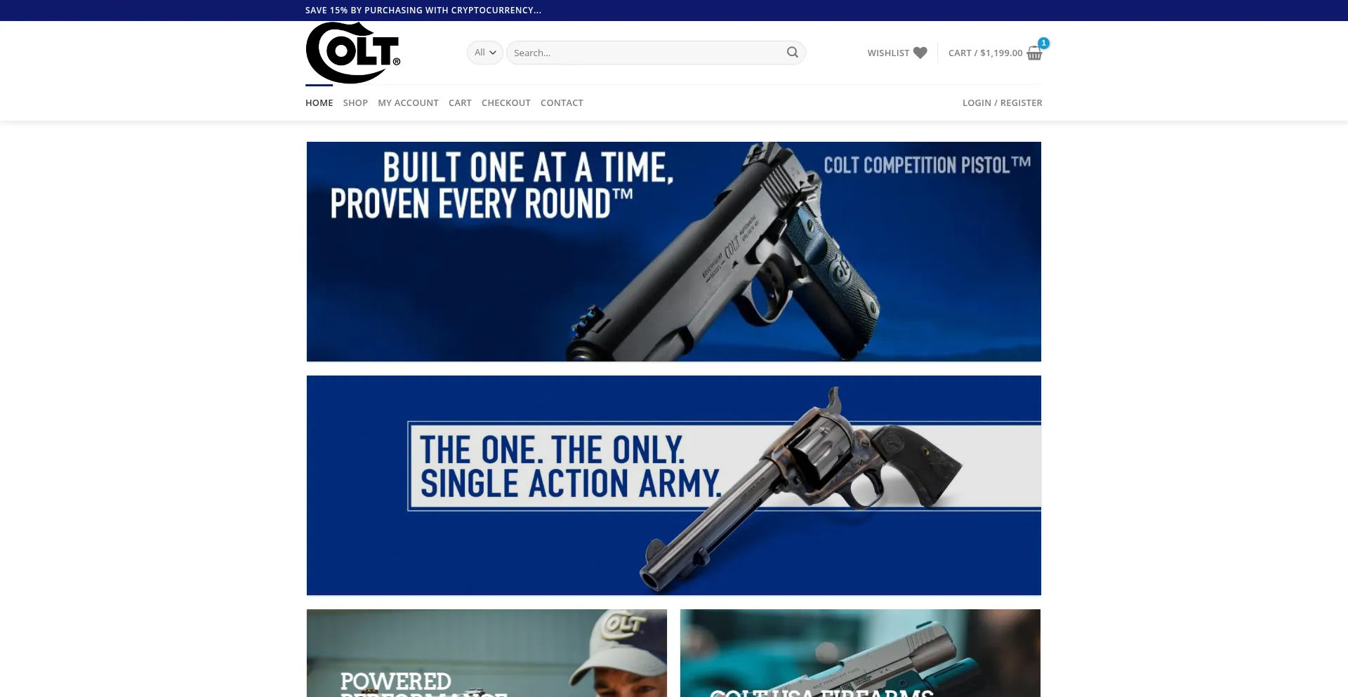 Website screenshot of Coltusaguns.com